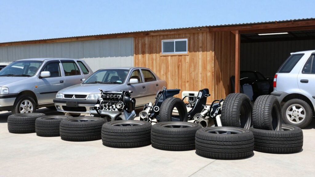 Mitsubishi car parts yard on the Gold Coast.