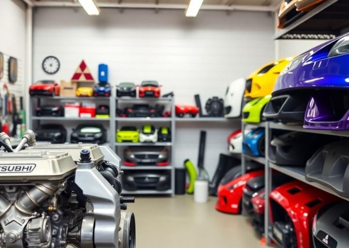 f5ae7614thumbnail Mitsubishi car parts in a garage